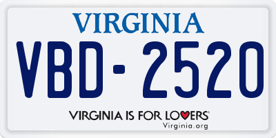 VA license plate VBD2520