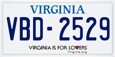 VA license plate VBD2529