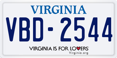 VA license plate VBD2544