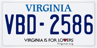 VA license plate VBD2586