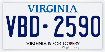 VA license plate VBD2590