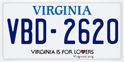 VA license plate VBD2620