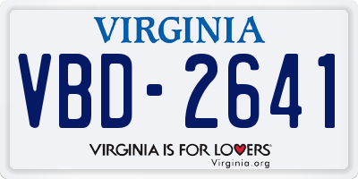 VA license plate VBD2641