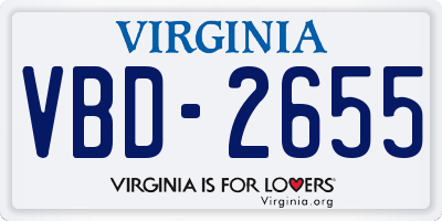 VA license plate VBD2655