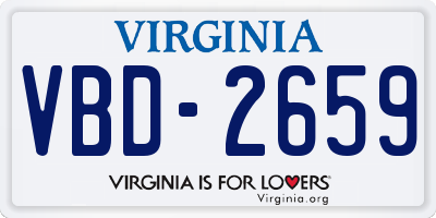 VA license plate VBD2659