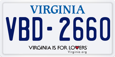 VA license plate VBD2660