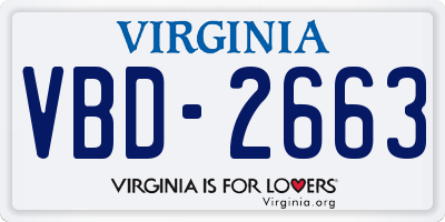 VA license plate VBD2663