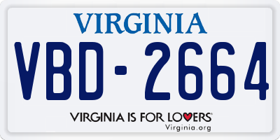 VA license plate VBD2664