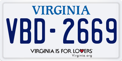 VA license plate VBD2669