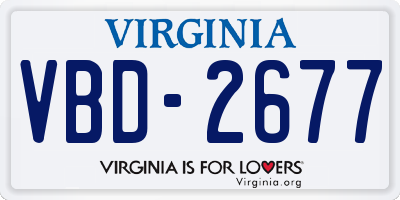 VA license plate VBD2677