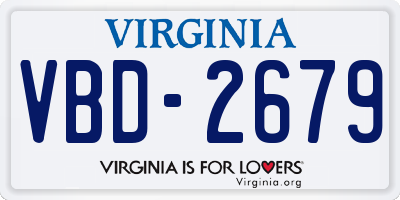 VA license plate VBD2679