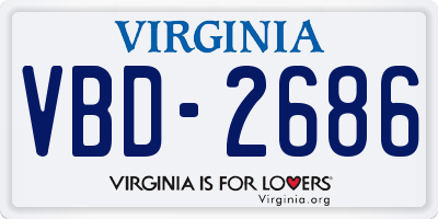 VA license plate VBD2686