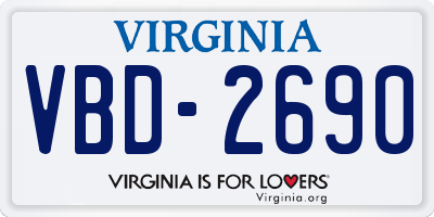 VA license plate VBD2690