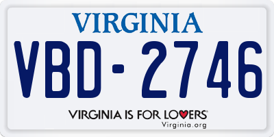 VA license plate VBD2746