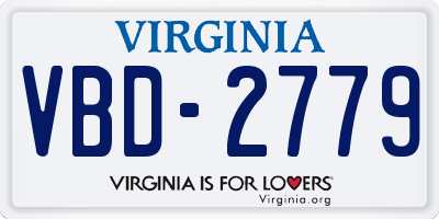 VA license plate VBD2779