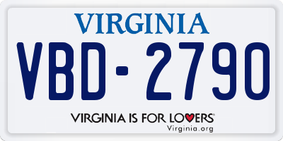 VA license plate VBD2790