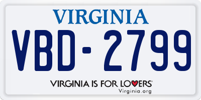 VA license plate VBD2799