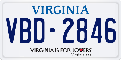 VA license plate VBD2846