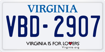 VA license plate VBD2907