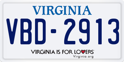 VA license plate VBD2913