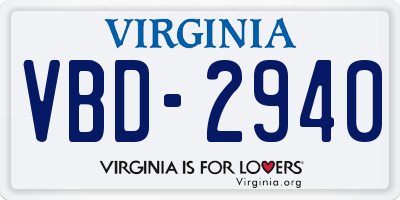 VA license plate VBD2940