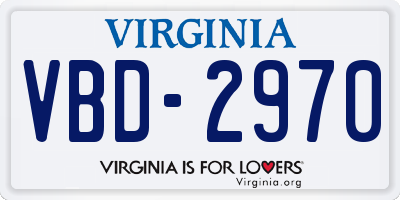 VA license plate VBD2970