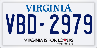 VA license plate VBD2979