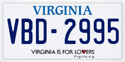 VA license plate VBD2995