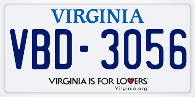 VA license plate VBD3056