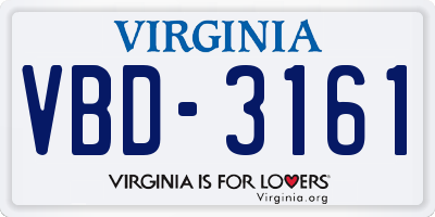 VA license plate VBD3161