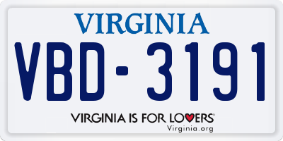 VA license plate VBD3191