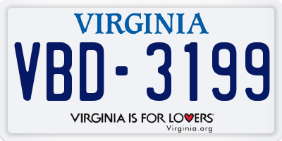 VA license plate VBD3199