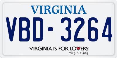 VA license plate VBD3264