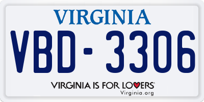 VA license plate VBD3306