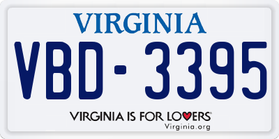 VA license plate VBD3395