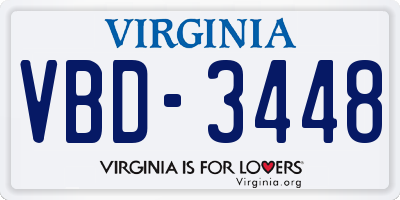 VA license plate VBD3448