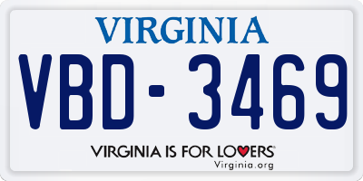 VA license plate VBD3469