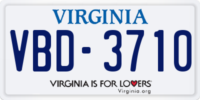 VA license plate VBD3710