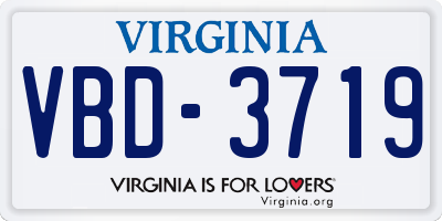 VA license plate VBD3719