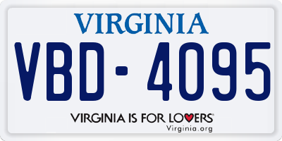 VA license plate VBD4095