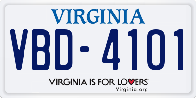 VA license plate VBD4101