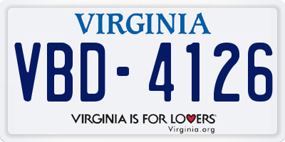 VA license plate VBD4126
