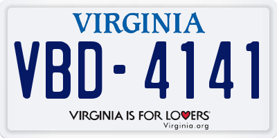 VA license plate VBD4141
