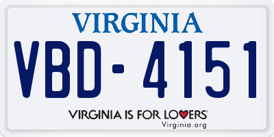 VA license plate VBD4151