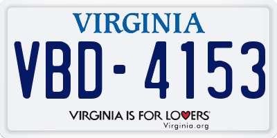 VA license plate VBD4153