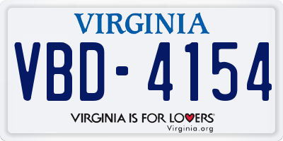 VA license plate VBD4154