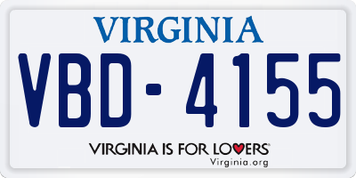 VA license plate VBD4155