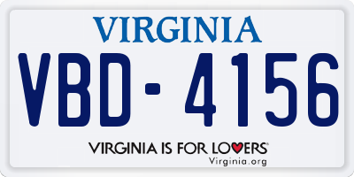 VA license plate VBD4156