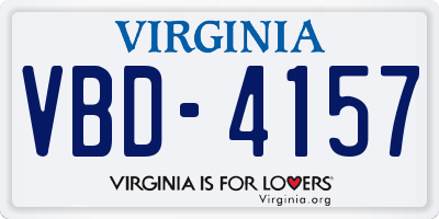 VA license plate VBD4157
