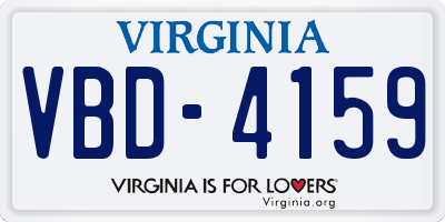VA license plate VBD4159